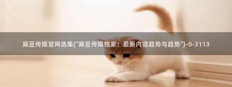 麻豆传媒映画官网：麻豆传媒官网选集(\